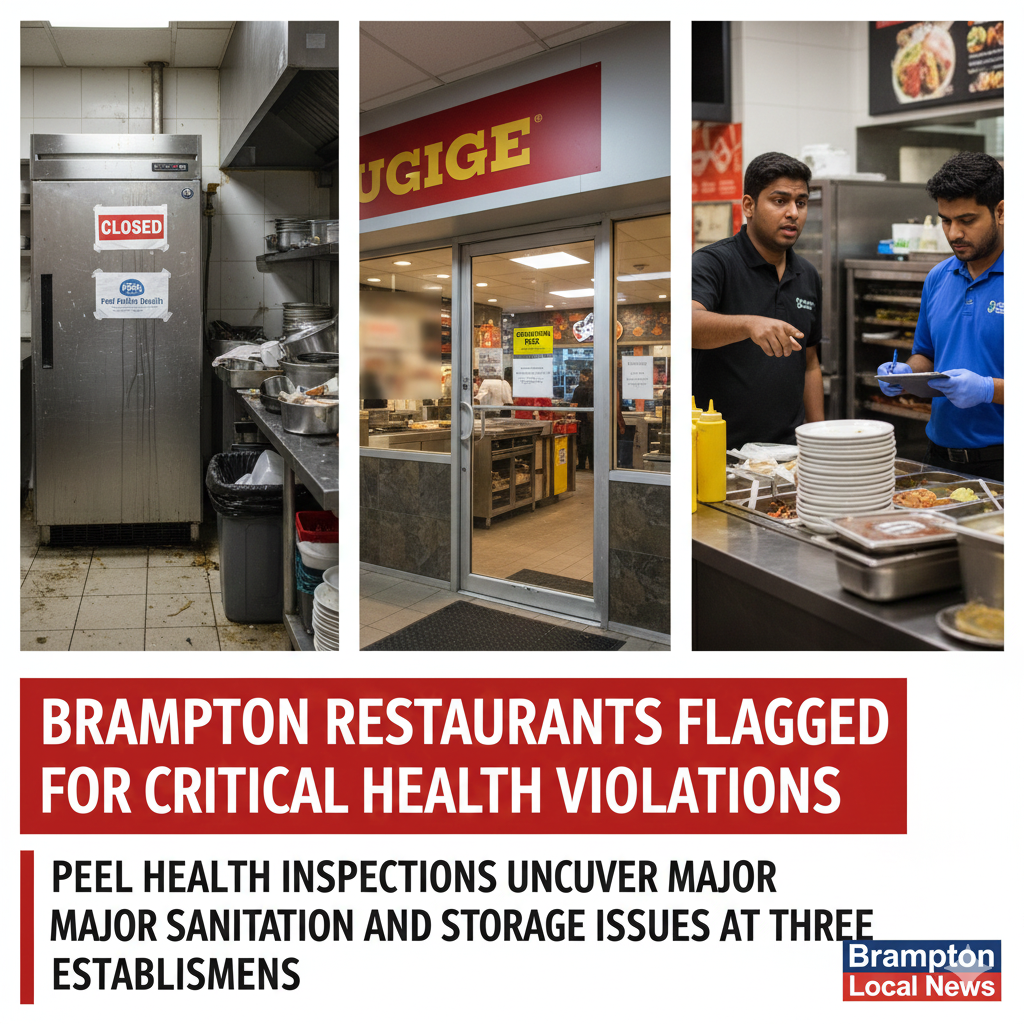 Three Brampton Restaurants Flagged for Food Safety Violations Following Peel Health Inspections