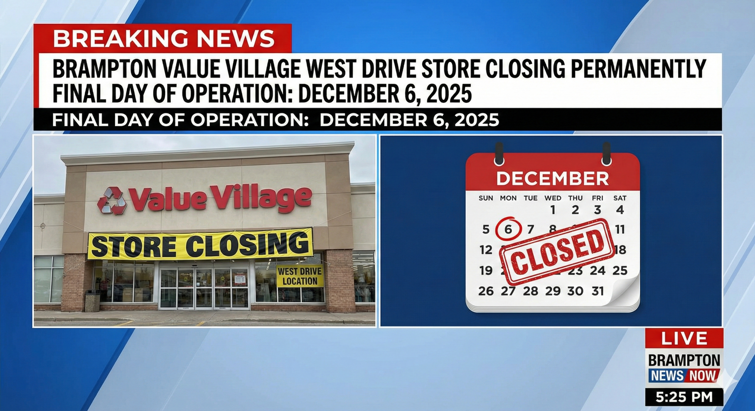 Brampton Value Village West Drive Store Closing Permanently on December 6