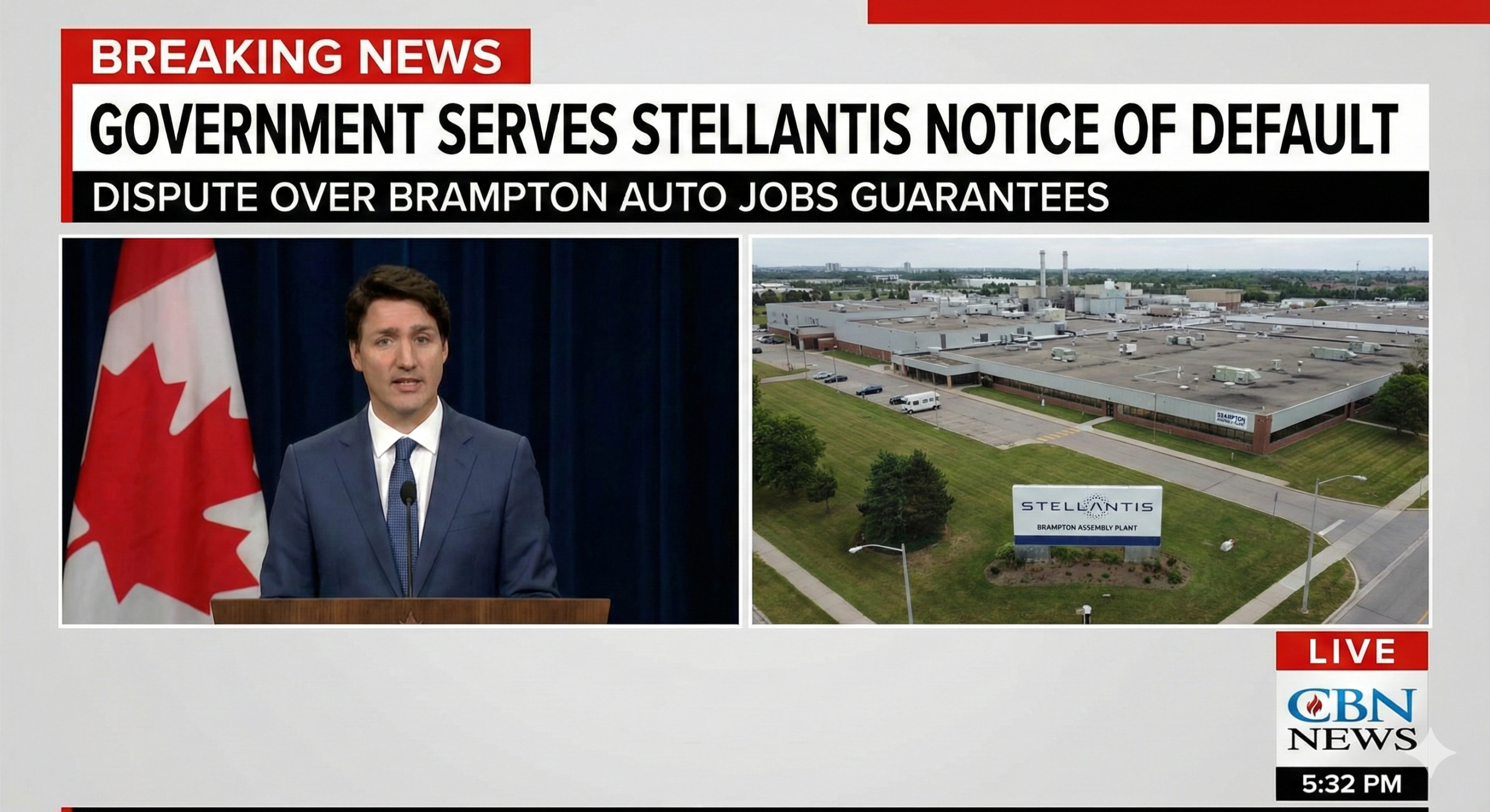 Federal Government Serves Stellantis Notice of Default Over Brampton Auto Jobs
