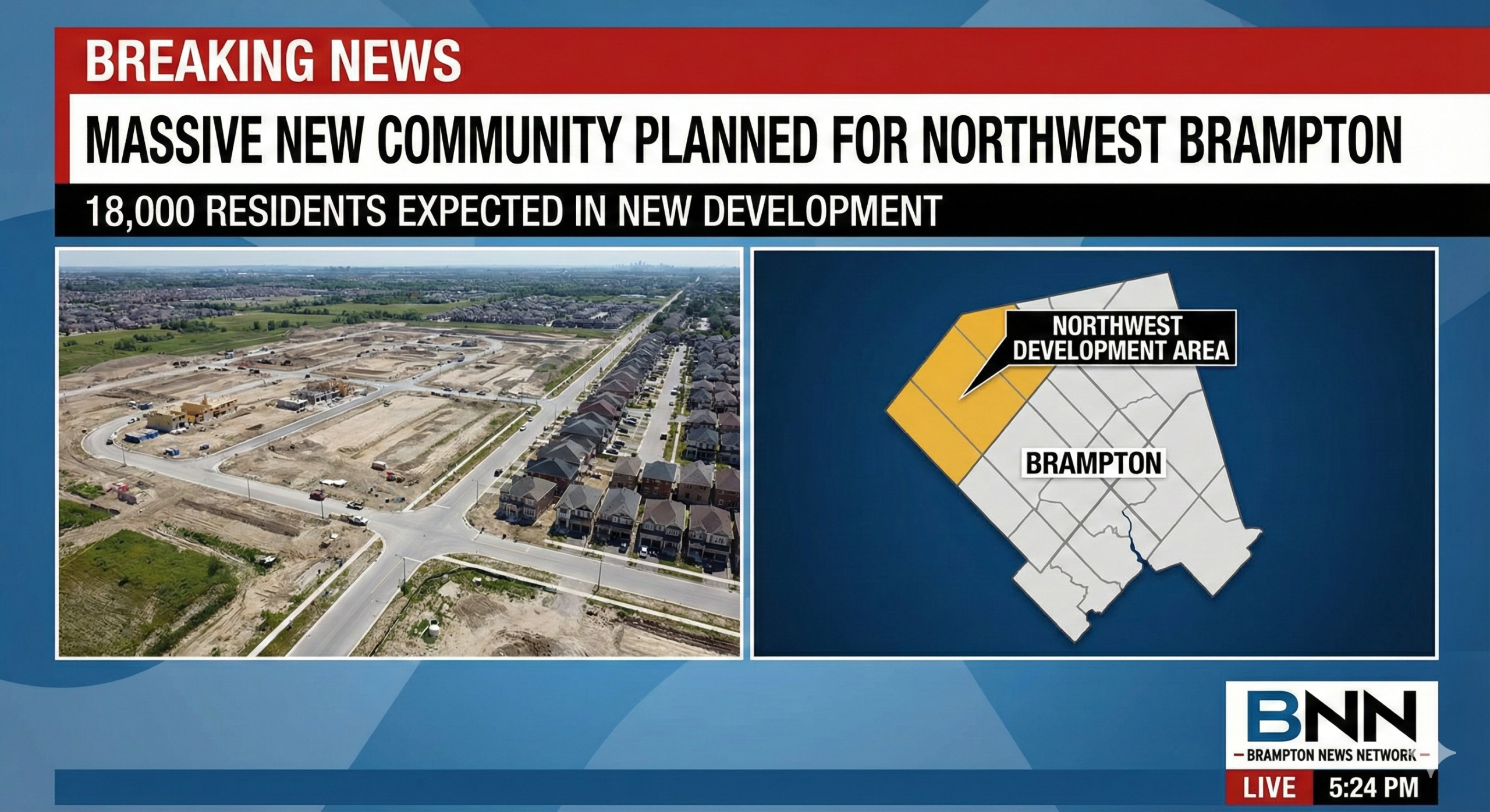 Massive New Community Planned for Northwest Brampton: 18,000 Residents Expected