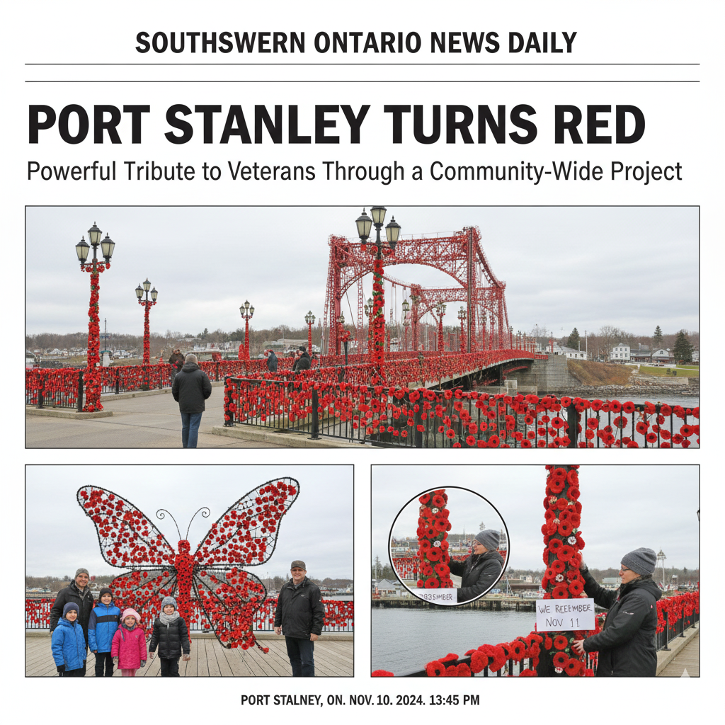 Port Stanley Turns Red in a Powerful Tribute to Veterans Through a Community-Wide Poppy Project